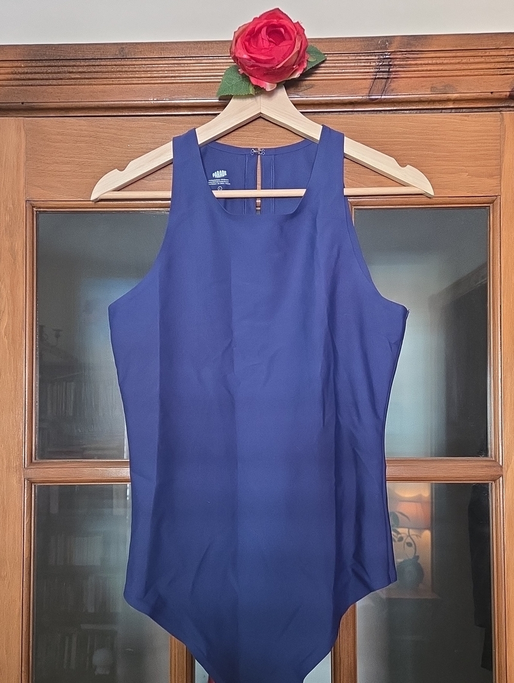 Parade - Women's Sleeveless Stretchy, Structured Royal Blue Bodysuit Size L